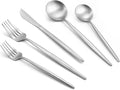 Matte Satin Finish Silverware Set, 40-Piece Tableware Cutlery Set, Utensils Set Service for 8, Dishwasher Safe-Ruum Studio Home