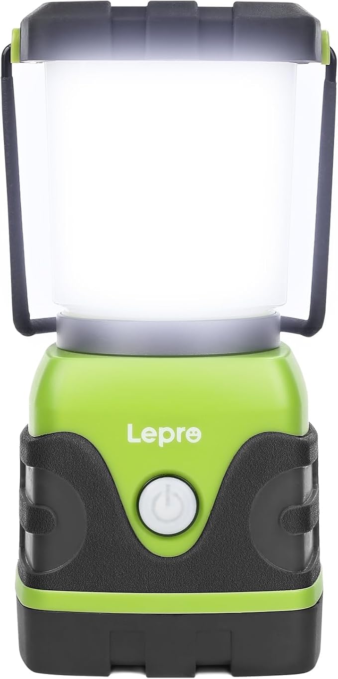Lepro 1500LM Battery Powered LED Camping Lantern, Waterproof Tent Light with 4 Light Modes, Camping Essentials, Portable Lantern Flashlight for Camping, Emergency Light, Power Outage, Not Rechargeable-Ruum Studio Home