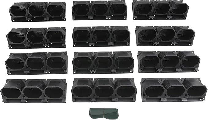 Self Watering Wall Planter | 36 Pots Vertical Garden Planter for Indoor Plants | wall-Mounted Stackable Wall planter | Hanging Plant Flower Pot Holder | 10.56 Fl Oz Each Individual Pot | Black-Ruum Studio Home