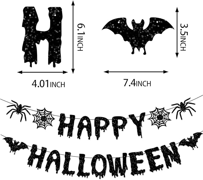 Red Black Happy-Halloween Party Decorations - 13PCS Spider Web Bats Streamers Banner ,Paper Flowers Lanterns Tissue Pom Poms Fans, Classroom Birthday Bachelorette Hanging Supplies Decor Hugfond-Ruum Studio Home