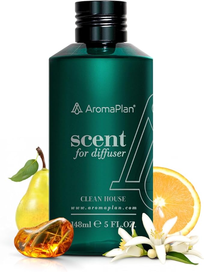 Aromaplan Scents, Clean Smelling Essential Oils, Clean House (5 Fl Oz /148ml)-Fresh Scent Essential Oil for Diffuser, USA Fragrance, Bigger Bottle, Bolder Aroma & Longer Lasting-Ruum Studio Home