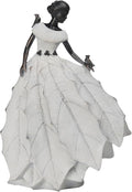 DiliComing Fairy Garden Accessories Outdoor Statue - Table Decor for Living Room Garden Maiden Bookshelf Decor Xmas Resin Holly Leaves Maiden White Statue 10.5 * 6.0 * 14.5 Inch-Ruum Studio Home