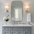 ANDY STAR Brushed Nickel Mirror, 30x48’’ Brushed Nickel Bathroom Oval Mirror with Stainless Steel Metal Frame, Silver Oblong Mirrors Wall Mounted for Bedroom, Living Room Decor-Ruum Studio Home