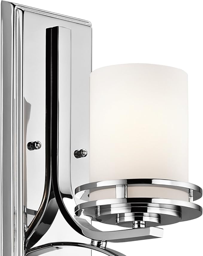 Kichler Hendrik 12" 1 Light Wall Sconce with Satin Etched Cased Opal Chrome-Ruum Studio Home