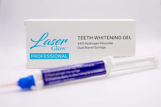 LaserGlow Professional Teeth Whitening Gel 44% Hydrogen Peroxide – Dual Barrel Syringe for Fast, Effective, and Whitening Results | Hydrogen Peroxide Gel, Teeth Whitener, Tooth Whitening Gel-Ruum Studio Home