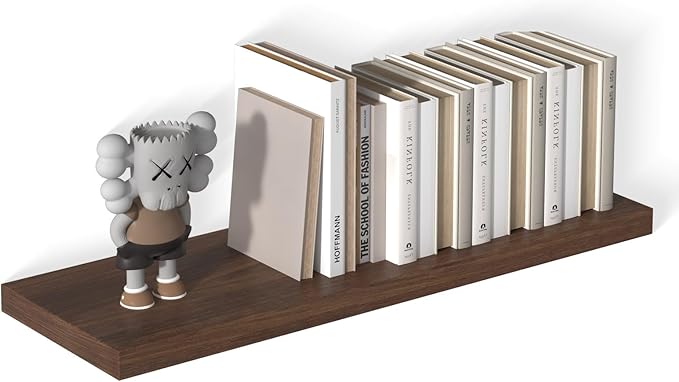 12 Inch Deep Floating Shelves for Wall 1 Pack Floating Shelves Large Storage Space Wall Mount Shelf for Living Room Kitchen Bathroom 36" W x 12" D x 1.2" H Walnut-Ruum Studio Home