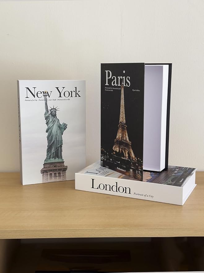 Decorative Storage Book Box – Hidden Storage for Remote Controls, Keys, and Small Items – Elegant Home Decor for Living Room, Bedroom, Coffee Table – Modern Style Faux Book Organizer (Pairs)-Ruum Studio Home