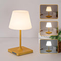 Cordless Table lamp, Outdoor Battery Operated Rechargeable Desk lamp,Waterproof Shower Lamp,4000mAh LED 3 Colors Dimmable Touch Lamps for Camping Patio Courtyard Bedroom-Wood-Ruum Studio Home
