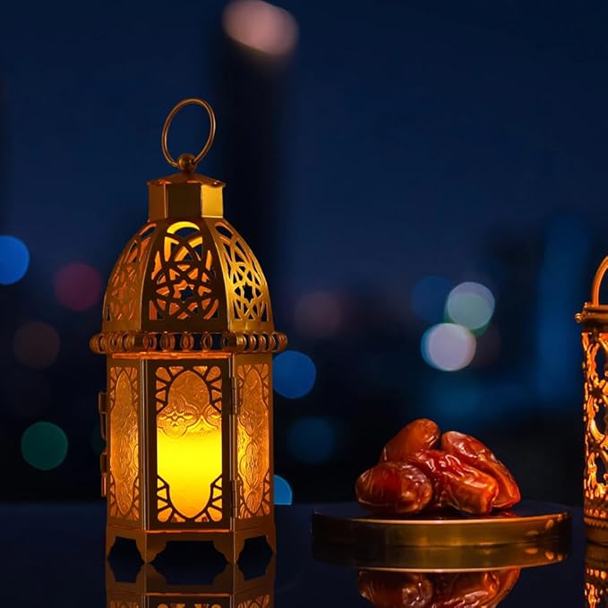 NEEDOMO 12.8'' Moroccan Lanterns Decorative Indoor & Outdoor, Vintage Christmas Candle Holder, Metal Lanterns Decorative, Table, Patio, Porch, Shelf, Christmas Spring Ramadan Eid Home Decor (Golden)-Ruum Studio Home