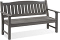 Psilvam 3-Person Outdoor Memorial Bench, All-Weather Poly Lumber Garden Bench, Rot-Resistant Outdoor Patio Bench for Park,Porch,and Church(Grey)-Ruum Studio Home