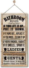 Rustic & Funny Bathroom Signs - Western & Farmhouse Bathroom Rules Wall Decor E1-Ruum Studio Home