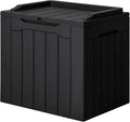 JUMMICO 31 Gallon Resin Deck Box Waterproof Indoor Outdoor Storage Boxes for Patio Furniture Cushions and Garden Tools (Black)-Ruum Studio Home