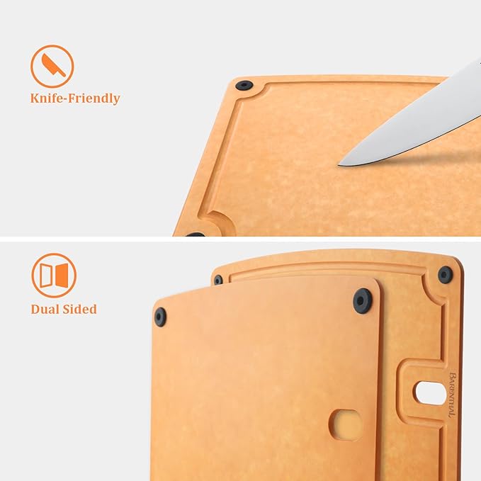 Large cutting boards for kitchen dishwasher - 2PC cutting board set double-sided with Non-Slip Feet and Juice Groove Composite chopping board for kitchen knife Friendly XL(18.8")+L(14.5")-Ruum Studio Home