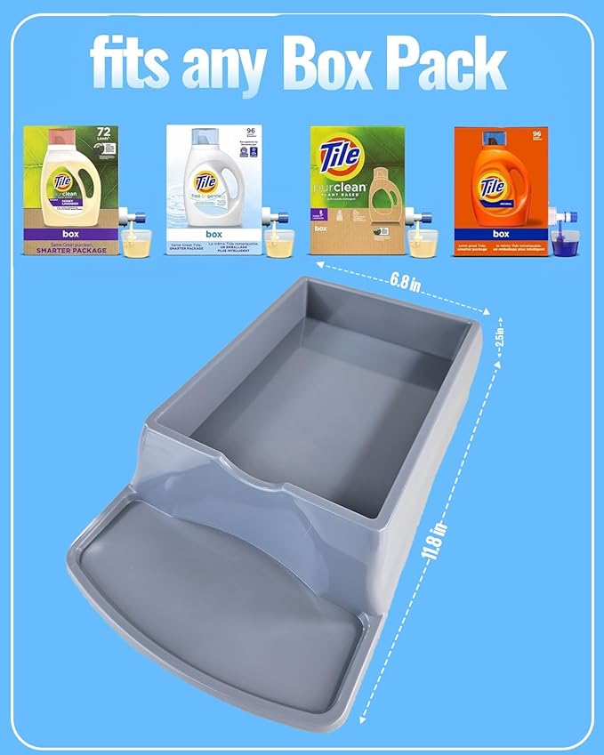 Skywin Laundry Detergent Holder For Eco Box Laundry Soap Dispenser with Easy-to-Store Package - Less Plastic Liquid Detergent Dispenser (Grey)-Ruum Studio Home