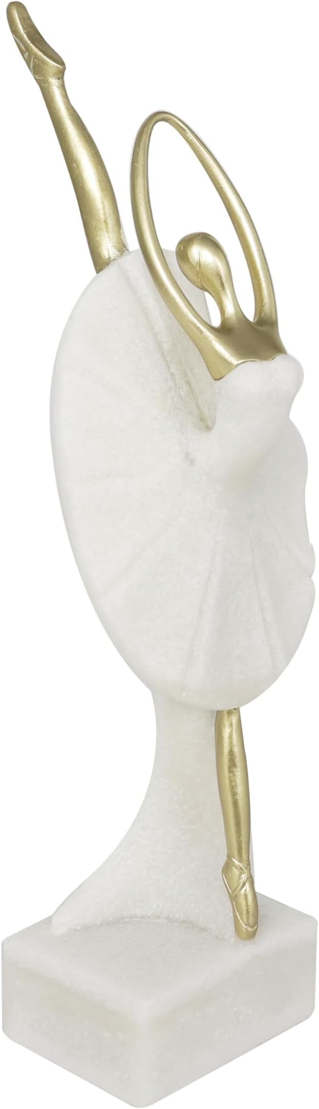 Deco 79 Polystone Dancer Decorative Sculpture Ballet Home Decor Statue with Gold Accents, Accent Figurine 4" x 4" x 14", Cream-Ruum Studio Home