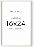 HAUS AND HUES 16x24 Frame - Set of 1 16 x 24 Poster Frame, 16x24 Picture Frame Light Wood, 16x24 Picture Frame, 16x24 Frame Wood, 16 by 24 Inch Picture Frame, 16x24 Photo Frame (White Oak Frame)-Ruum Studio Home