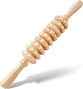 Wooden Cellulite Massage Roller for Legs and Thighs - Handheld Fascia Blaster Tool for Muscle Relief, Lymphatic Drainage & Body Sculpting - Anti Cellulite Massager for Women and Men (9 Wheel)-Ruum Studio Home