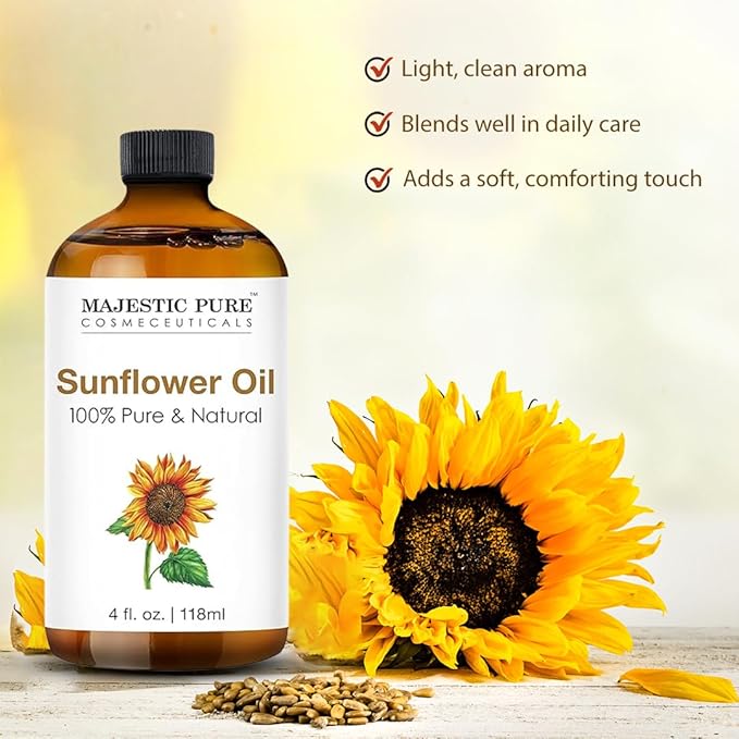 Majestic Pure Sunflower Essential Oil with Glass Dropper - Huge 4 Fl Oz - 100% Pure and Natural Black Pepper Oil - Premium Grade Essential Oils for Diffuser, Aromatherapy, Soap and Candle Making-Ruum Studio Home