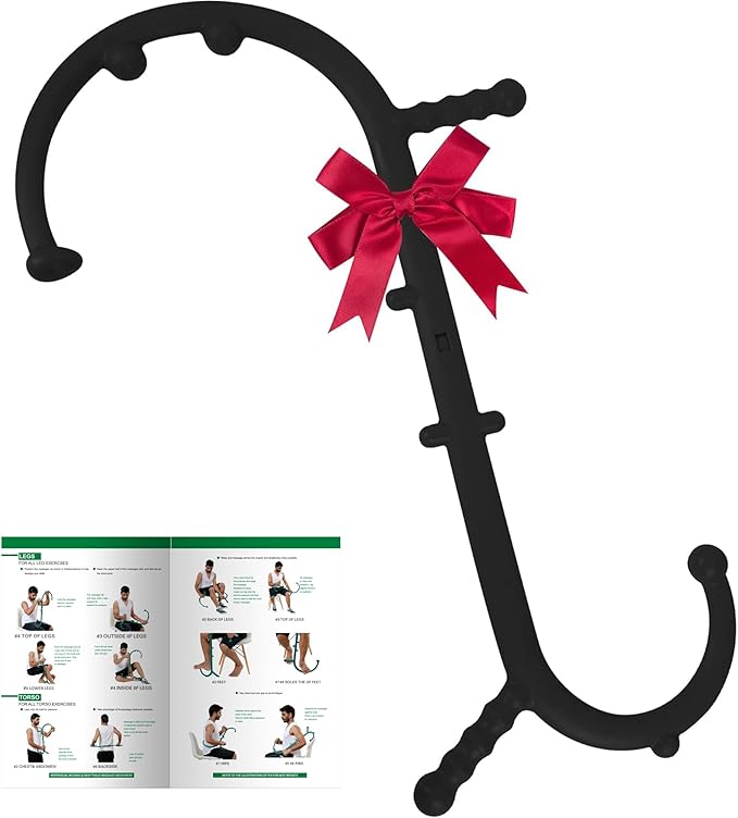 Massage Trigger Point Cane, Muscle Release Tool Self Massage Hook Cane, Handheld Back, Neck, Shoulder, Leg and Feet Massager Rod, Body Deep Tissue for Men & Women, Black-Ruum Studio Home