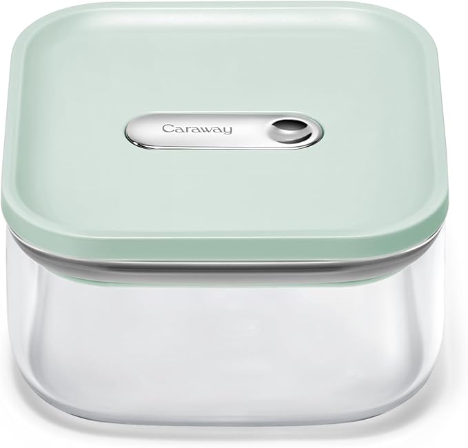 Caraway 1qt Glass Airtight Food Storage Container with Lid – Non-Toxic, BPA-Free Kitchen Storage Container – Stackable, Space-Saving Airtight Container for Dry Goods and More - Mist-Ruum Studio Home