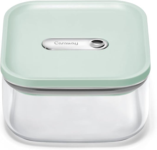 Caraway 1qt Glass Airtight Food Storage Container with Lid – Non-Toxic, BPA-Free Kitchen Storage Container – Stackable, Space-Saving Airtight Container for Dry Goods and More - Mist-Ruum Studio Home