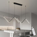 JAYMP Geometric Shaped Modern Chandelier LED Dimmable Pendant Lighting for Dining Room Kitchen Island Cafe Bar Hanging Lamp (Black, 49.2 Inch)-Ruum Studio Home