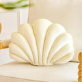 Cream Seashell Throw Pillows, Shell Shaped Throw Pillows, 13 Inch Soft Velvet Home Decorative Pillow Plush Cushion for Bed Couch Living Sofa Room Decor Accent Throw Pillow-Ruum Studio Home