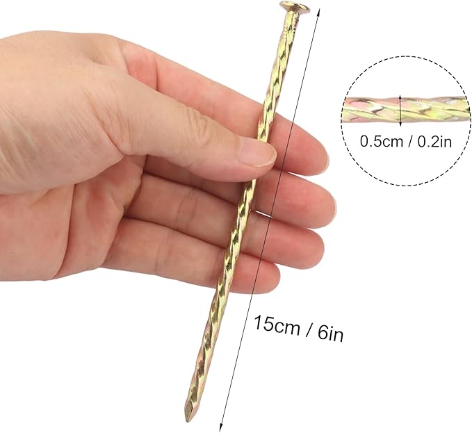 80 PCS 6 Inch Spiral Metal Galvanized Landscape Spikes, Galvanized Non-Rust Metal Garden Stakes, Garden Nails for Artificial Turf, Weed Barrier, Tent, Carpentry and More, by GENHAKON.-Ruum Studio Home