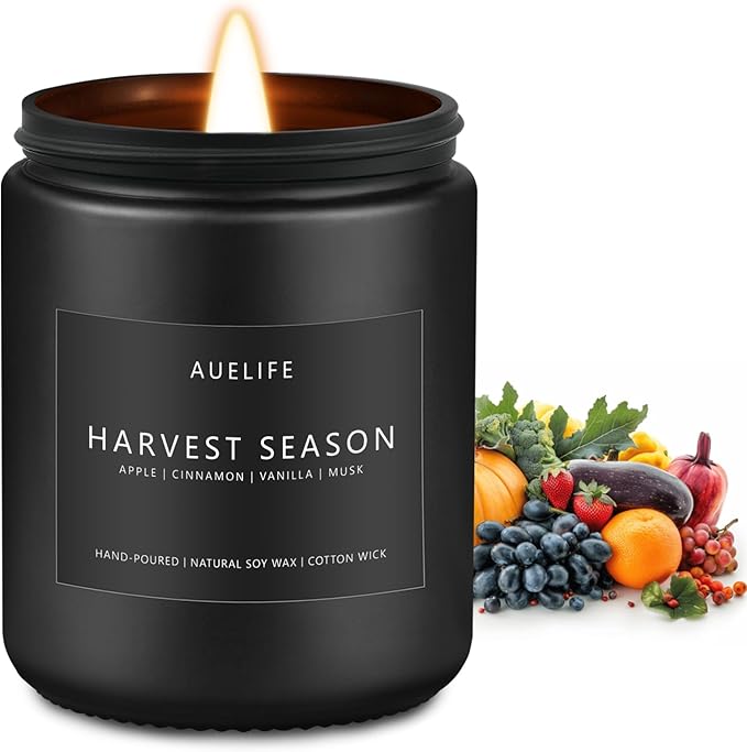 Fall Candle - Harvest Season Scented Candles, Fall Soy Candle for Home Decor, 7 oz Natural Soy Wax – Long-Lasting Autumn Candles, Aromatherapy Gift for Women & Thanksgiving, 7oz-Ruum Studio Home