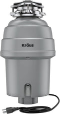 KRAUS WasteGuard High-Speed 1 HP Continuous Feed Ultra-Quiet Motor Garbage Disposal with Power Cord and Flange Included and Universal Mount, KWD200-100MGR-Ruum Studio Home