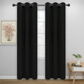 Easy-Going Blackout Curtains for Bedroom, Solid Thermal Insulated Grommet and Noise Reduction Window Drapes, Room Darkening Curtains for Living Room, 2 Panels (34x84 in, Black)-Ruum Studio Home