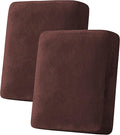 H.VERSAILTEX Velvet Stretch Couch Cushion Cover Plush Cushion Slipcover for Chair Loveseat Sofa Cushion Furniture Protector Seat Cushion Sofa Cover (2 Piece Medium Sofa Cushion Covers, Brown)-Ruum Studio Home