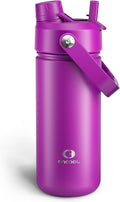 Insulated Water Bottle with Straw Stainless Steel Water Bottle, Leak-Proof, BPA-Free, Double Wall Vacuum Keeps Cold for 24 Hours for Sports, Travel, School (18 oz, Bright Magenta)-Ruum Studio Home