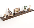 Floating Shelves for Wall Decor, 8 Inch Deep Rustic Solid Elm Wood Floating Shelves Wall Mounted, Wall Shelves with Invisible Bracket for Living Room Bathroom Bedroom Kitchen, 48 Inch Set of 1, Walnut-Ruum Studio Home