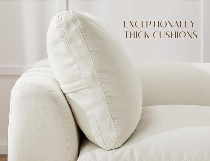 78.9" Loveseat Sofa, Cloud Boneless Couches for Living Room, Modern Modular Sectional Sofa, Oversized, Warm White-Ruum Studio Home