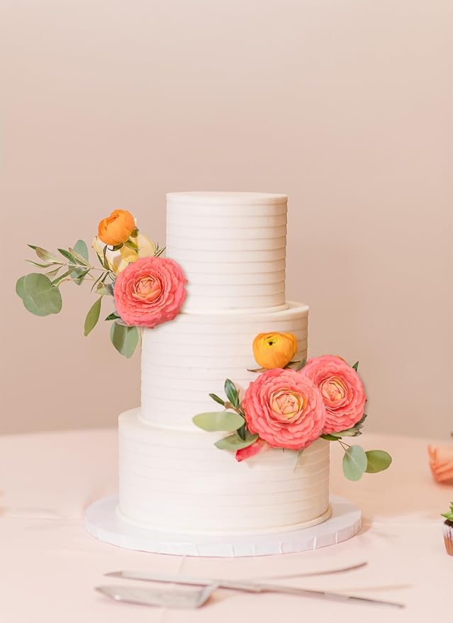 IPOPU 4PCS Real Touch Ranunculus Artificial Flowers Faux Ranunculus Flowers for Vases Real Look Silk Peonies Fake Peony Flowers for Home Indoor Wedding Centerpieces for Table Decorations (Orange)-Ruum Studio Home