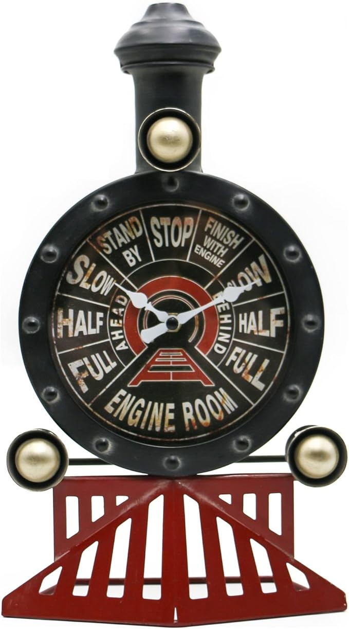 YOUKI Vintage Train Wall Decor,Steampunk Clock,Train Gifts for Men,Man Cave Clock,Wall Art for Office Bedroom-Ruum Studio Home