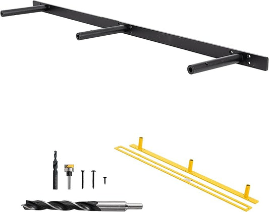 Heavy-Duty Floating Shelf Bracket, Hidden Shelf Bracket for Fireplace Mantel and Shelves, if Installed on Studs, max-Load of 210 pounds, 38 inches, (with Premium Build kit)-Ruum Studio Home