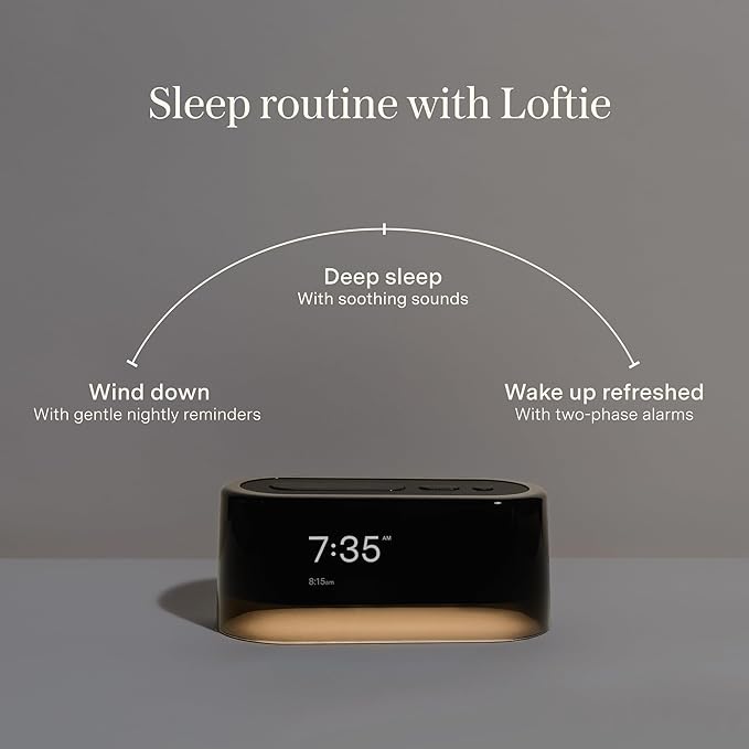 Loftie Alarm Clock with Sound Machine – Smart Alarm Clock with Light, White Noise, Bluetooth Speaker, Night Light Sound Machine, 100+ Sounds, Blackout Mode, No WiFi Mode, Optional Subscription - Steel-Ruum Studio Home