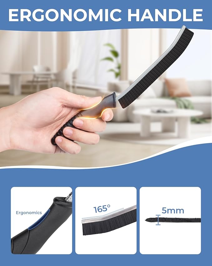 Crevice Cleaning Brushes, Cleaner Scrub Brush Tool for Hard to Reach Tight Space, Home Essentials, Cleaning Supplies for Shower, Bathroom, Kitchen, Toilet, Window-Ruum Studio Home