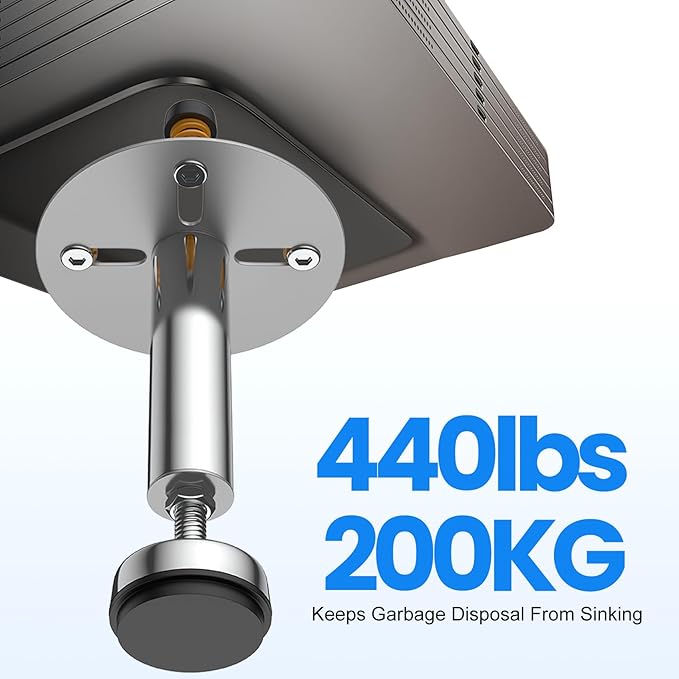 Garbage Disposal Support, Adjustable Spring Shock Absorber Bracket (7.48-10.62 inch (19-27cm)), Holds Up tp 440lbs, Stainless Steel Noise Reduction Installation Kit-Ruum Studio Home