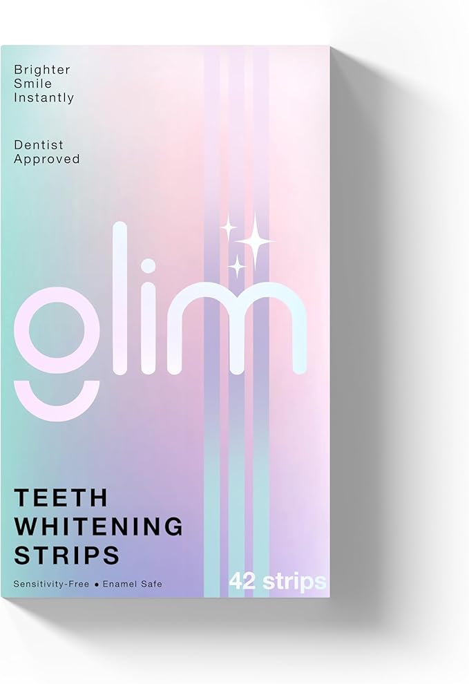 Glim Professional Teeth Whitening Strips| 42 Strips (21 Treatments), Hydrogen-Free, Peroxide-Free, Non-Toxic, Dentist Recommended, Sensitivity Free - Vegan & Cruelty Free - (Mint)-Ruum Studio Home