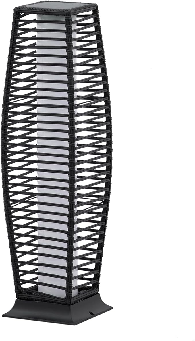 Outdoor Floor Lamp Weather-Resistant Outdoor Wicker Light Solar Powered Lantern Deck Lights for Patio Yard Garden-Ruum Studio Home