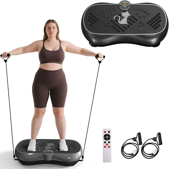 KRYLIX Vibration Plate Machine Exercise Platform for Whole Body Vibration Workout Weight Loss Lymphatic Drainage Fitness Platform Exercise Machine Vibrating Platform for Women Men-Ruum Studio Home