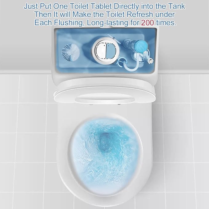 KIISIISO Toilet Bowl Cleaner Tablets, 12 PACK Commercial Household Bathroom Cleaners, Automatic Toilet Tank Cleaners Deodorizers(Blue and White)-Ruum Studio Home