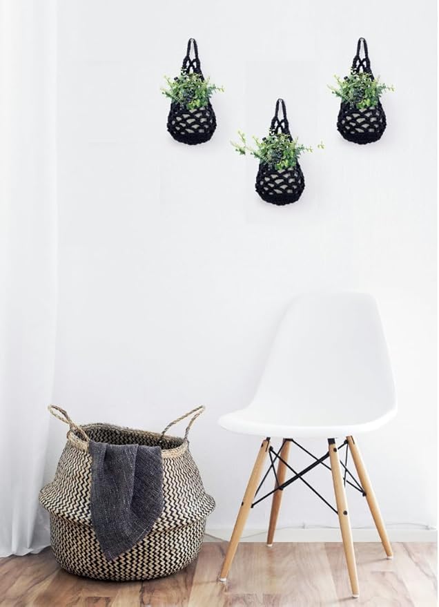 3PK Wall Planters for Indoor Plants, Macrame Plant Hanger | Wall Planter, Plant Hanger, Hanging Planter (3PK, for 4 inch Pot)-Ruum Studio Home