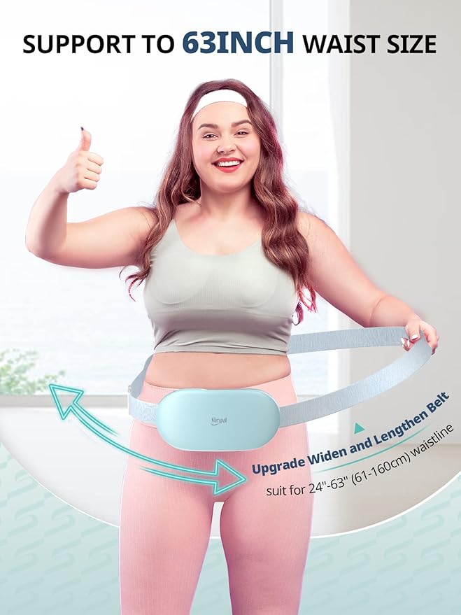 Slimpal Heating Pad for Period Cramps, Plus-Sized Portable Electric Heating Pad, Menstrual Cordless Heat Belt Back, Belly, Waist Pain Relief, Long-Lasting Battery, Gift for Her Girl Women, Light Blue-Ruum Studio Home
