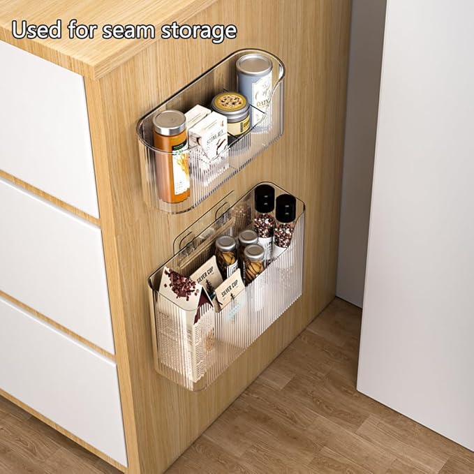2 Piece Cabinet Door Organizer,Self Adhesive Kitchen Cabinet Organizer,Cabinet Door Storage Box for Bathroom/Kitchen/Living room,Storage shelf rv must haves. (Large+Small)-Ruum Studio Home
