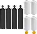 Water Filter Replacement Compatible with Berkey® Gravity Filter Filtration System, NSF/ANSI 42 Certified 4 Black Filters and 4 Fluoride Filters PF2 for Travel, Big, Royal Series-Ruum Studio Home