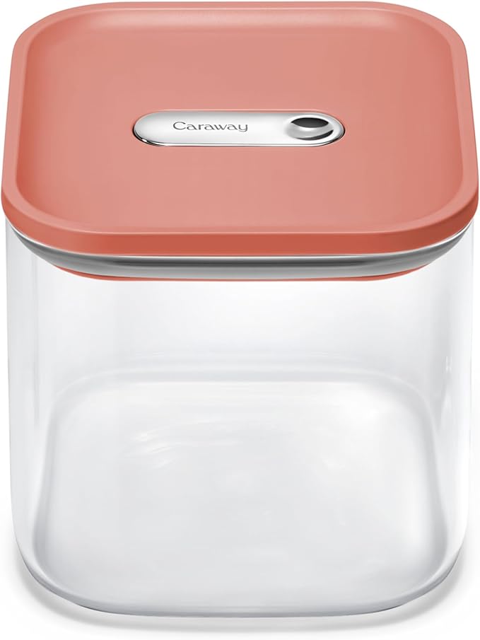 Caraway 2.5qt Glass Airtight Food Storage Container with Lid – Non-Toxic, BPA-Free Kitchen Storage Container – Stackable, Space-Saving Airtight Container for Dry Goods and More - Perracotta-Ruum Studio Home